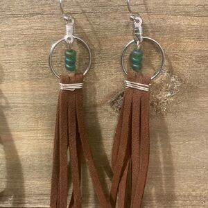 Brown earrings with hoop